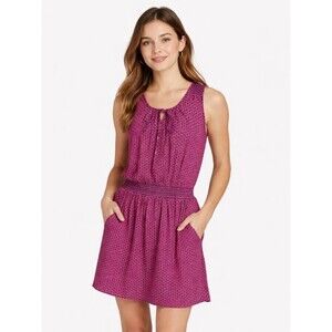 Gap Pink & Navy Blue Abstract Mini Dress Small EUC Pockets